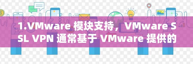 1.VMware 模块支持，VMware SSL VPN 通常基于 VMware 提供的云服务模块，方便用户使用