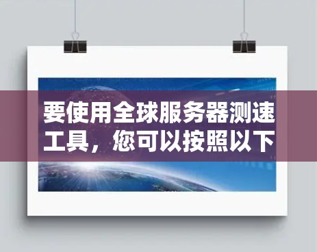要使用全球服务器测速工具，您可以按照以下步骤操作