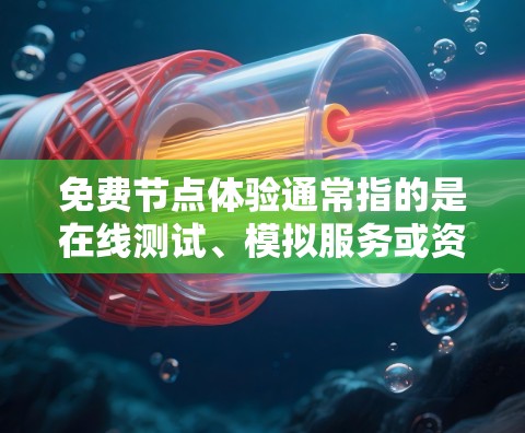 免费节点体验通常指的是在线测试、模拟服务或资源,可以帮助用户进行快速的测试、分析或学习。以下是一些可能的免费节点体验及其功能 免费节点体验通常指的是在线测试、模拟服务或资源,可以帮助用户进行快速的测试、分析或学习。以下是一些可能的免费节点体验及其功能