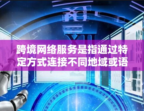 跨境网络服务是指通过特定方式连接不同地域或语言的网络设备，以便进行跨地域或跨语言的通信和数据传输。以下是对这一概念的详细解析