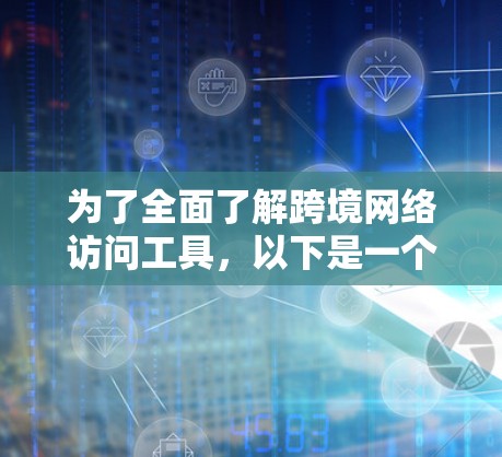 为了全面了解跨境网络访问工具，以下是一个结构化的总结，涵盖其定义、类型、适用场景、优缺点以及实际应用