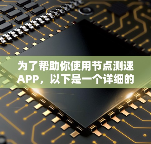 为了帮助你使用节点测速APP，以下是一个详细的步骤指南，涵盖主要功能和操作步骤