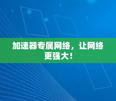 加速器专属网络,让网络更强大! 加速器专属网络,让网络更强大!
